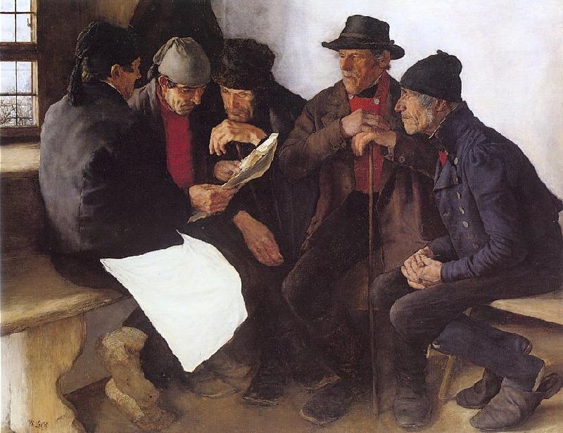 Leibl, Wilhelm Peasants in Conversation oil painting picture